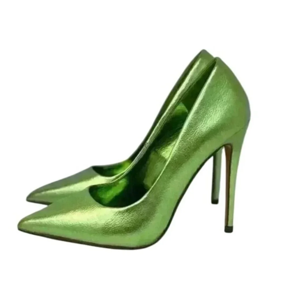 LILIANA / Kimye-99 / Metallic Green / Pointed-Toe High / Heels / Stilettos Women - Picture 2 of 9
